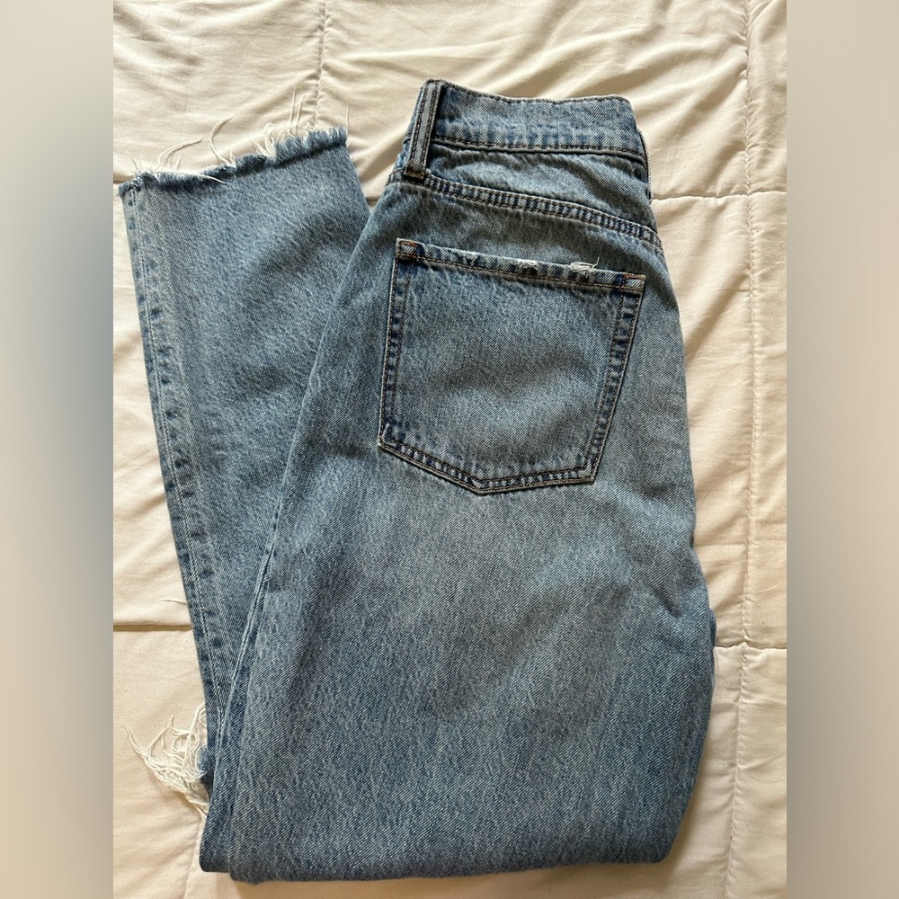 Aeropostale blue slim thick curvy mom jean high rise jeans!